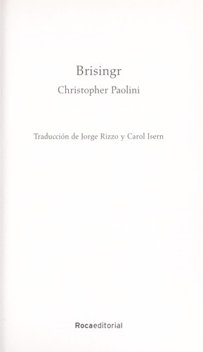 Christopher Paolini: BRISINGR (Spanish language)