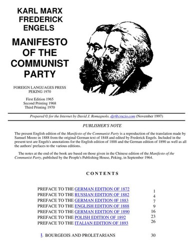 Friedrich Engels, Karl Marx: Manifesto of the Communist Party (1970, Foreign Languages Press)