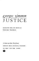 Georges Simenon: Justice (Hardcover, 1985, Harcourt Brace Jovanovich)