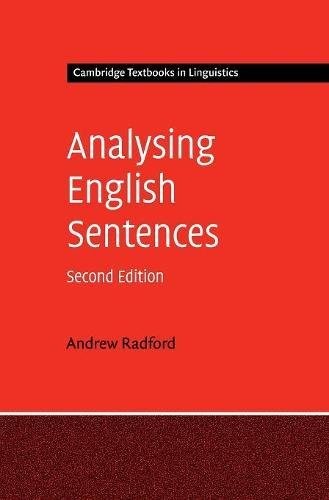 Andrew Radford: Analysing English Sentences (Hardcover, Cambridge University Press)