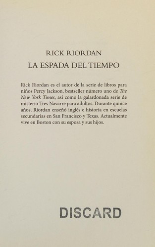 Rick Riordan: La espada del tiempo (Spanish language, 2016)