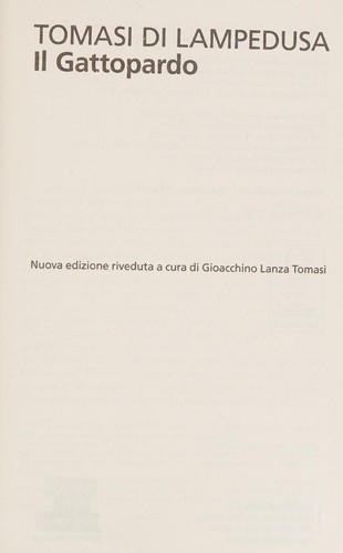 Giuseppe Tomasi di Lampedusa: Il Gattopardo (Italian language, 2013, Feltrinelli)