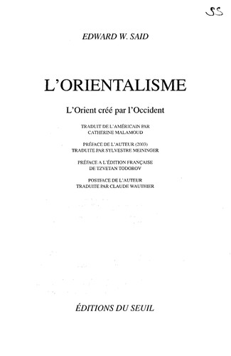 Edward Said: L'orientalisme (French language, 2005, le Grand livre du mois)