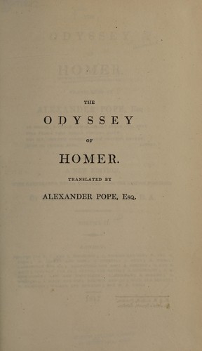 Homer: The Odyssey of Homer (1817, Printed for F.C. and J. Rivington ... [and 24 others])