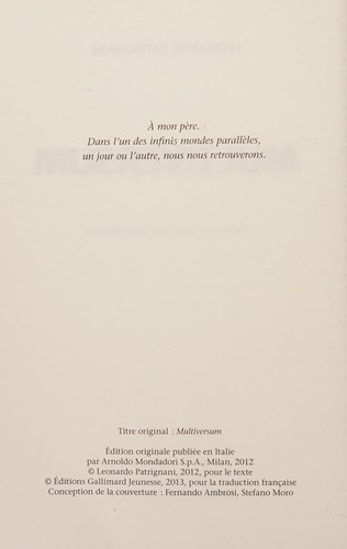 Leonardo Patrignani: Multiversum (French language, 2013, Gallimard jeunesse, GALLIMARD JEUNE)