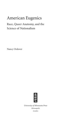 Nancy Ordover: American eugenics (Hardcover, 2003, University of Minnesota Press, Univ Of Minnesota Press)