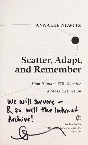 Annalee Newitz: Scatter, adapt, and remember (2014, Anchor Books)