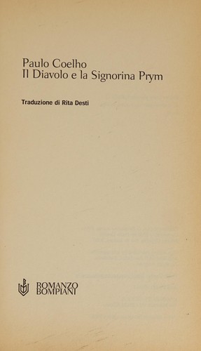 Paulo Coelho: Il Diavolo E La Signorina Prym (Letteraria) (Hardcover, Italian language, Bompiani)