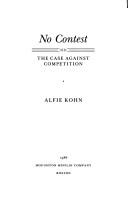 Alfie Kohn: No contest (1986, Houghton Mifflin)