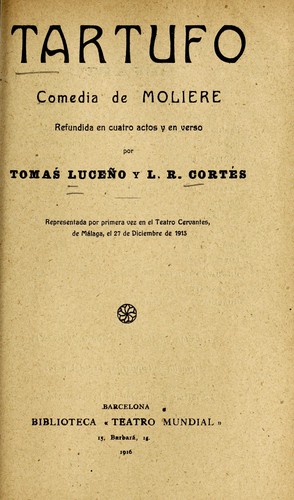 Molière: Tartufo (Spanish language, 1916, Biblioteca Teatro Mundial)