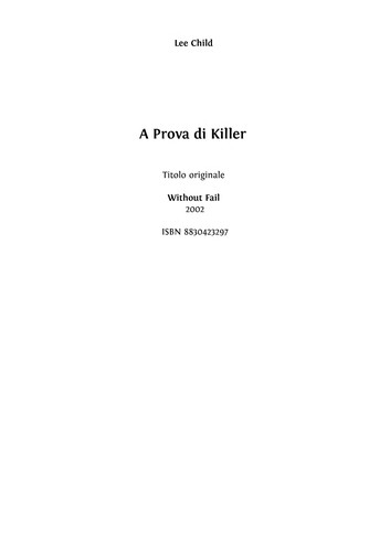 Lee Child: A prova di killer (Italian language, 2006, Longanesi)