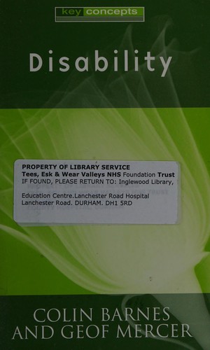 Colin Barnes, Geof Mercer: Disability (Hardcover, 2003, Polity Press, Blackwell Publishers)