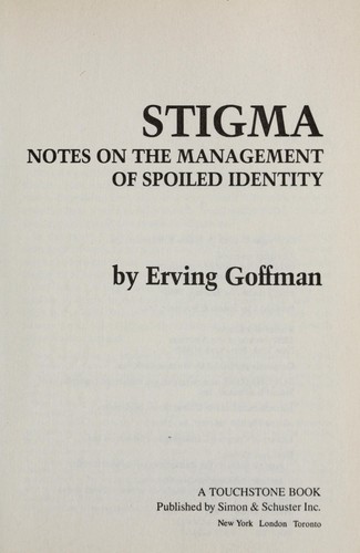 Erving Goffman: Stigma (Paperback, 1986, Simon & Schuster)