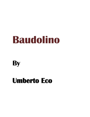 Umberto Eco: Baudolino (2003, Harvest Books)